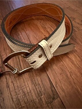 Vintage Genuine Leather Hand Finished White K-Mart Unisex 42-44 Belt